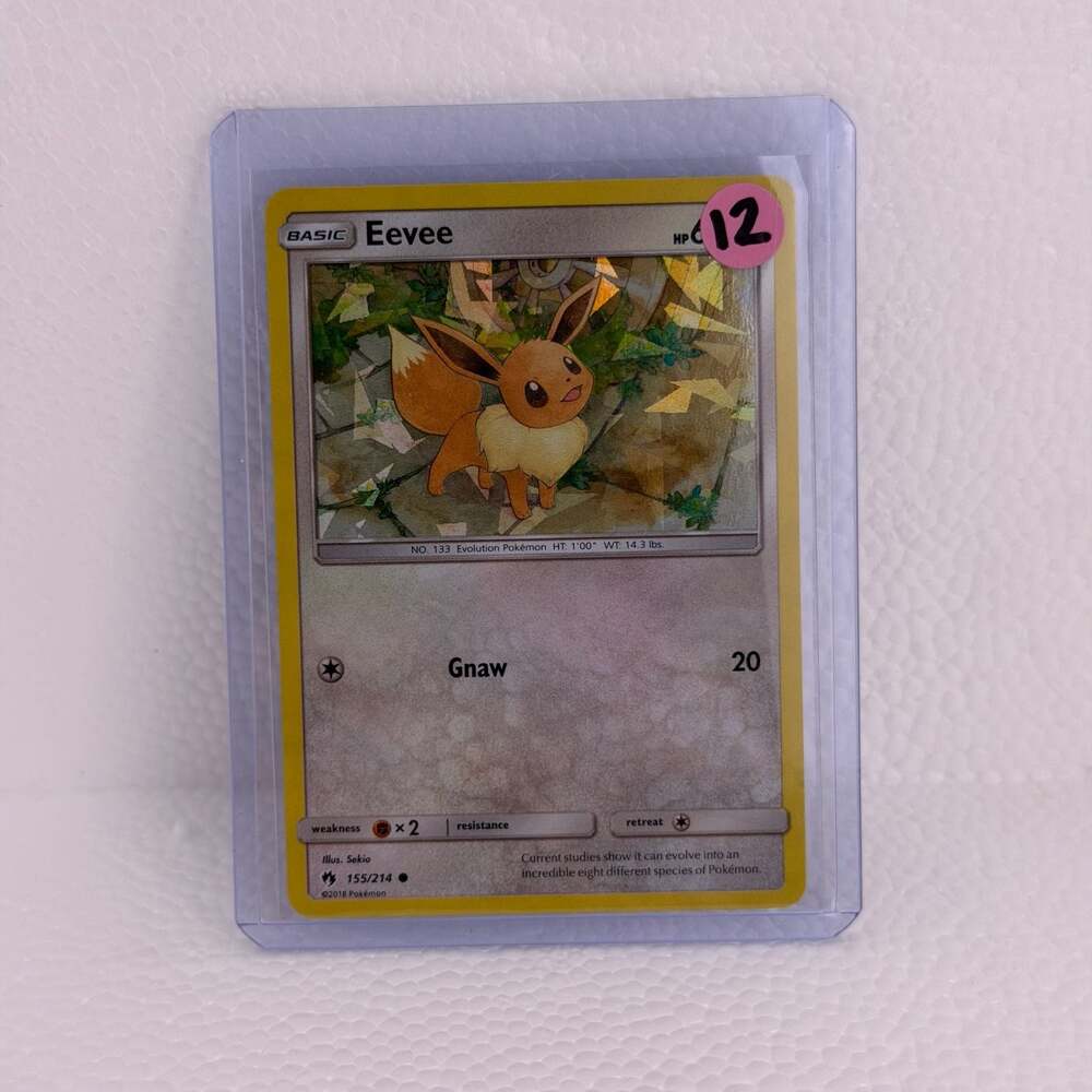 Pokemon Sun & Moon Lost Thunder Eevee 155/214 Cracked Ice Holo Deck Exclusive
